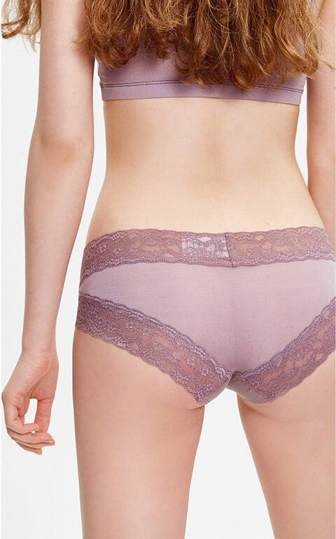 Cool • Mid Rise Lace Detail Hipster Panty - Peach Fleur 