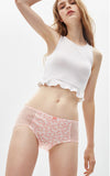 First Love • High Rise Cotton Front Lace Hipster Panty - Peach Fleur 