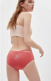 Midsummer Love Song • Mid Rise Cotton Crossed Back Brief Panty - Peach Fleur 