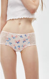 Pink Theater • High Rise Cotton Front Lace Hipster Panty - Peach Fleur 