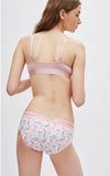 Rosy Summer • Mid Rise Cotton Crossed Back Brief Panty - Peach Fleur 