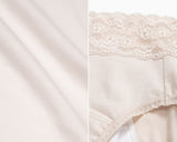 Sleep Tight • High Rise Cotton Lace Waist Menstrual Brief Panty - Peach Fleur 