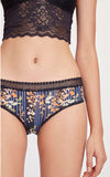 Through The Looking Glass • Mid Rise Cotton Lace Trim Hipster Panty - Peach Fleur 