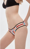 Tropical Paradise • Mid Rise Cotton Caged Side Hipster Panty - Peach Fleur 