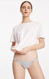 Hygiene Series • Low Rise Cotton Double Lace Strap Bikini Panty - Peach Fleur 